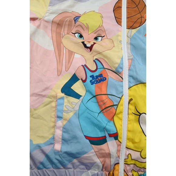 Looney Tunes Space Jam Tune Squad Windbreaker Size‎ M Hooded Jacket Members Only - Picture 9 of 16